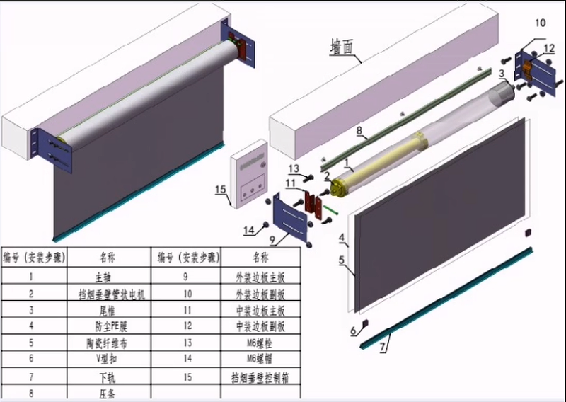 電動擋煙垂壁安裝步驟圖